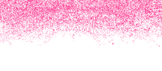 Sparkling falling pink shiny dust confetti particle glitter on transparent background
