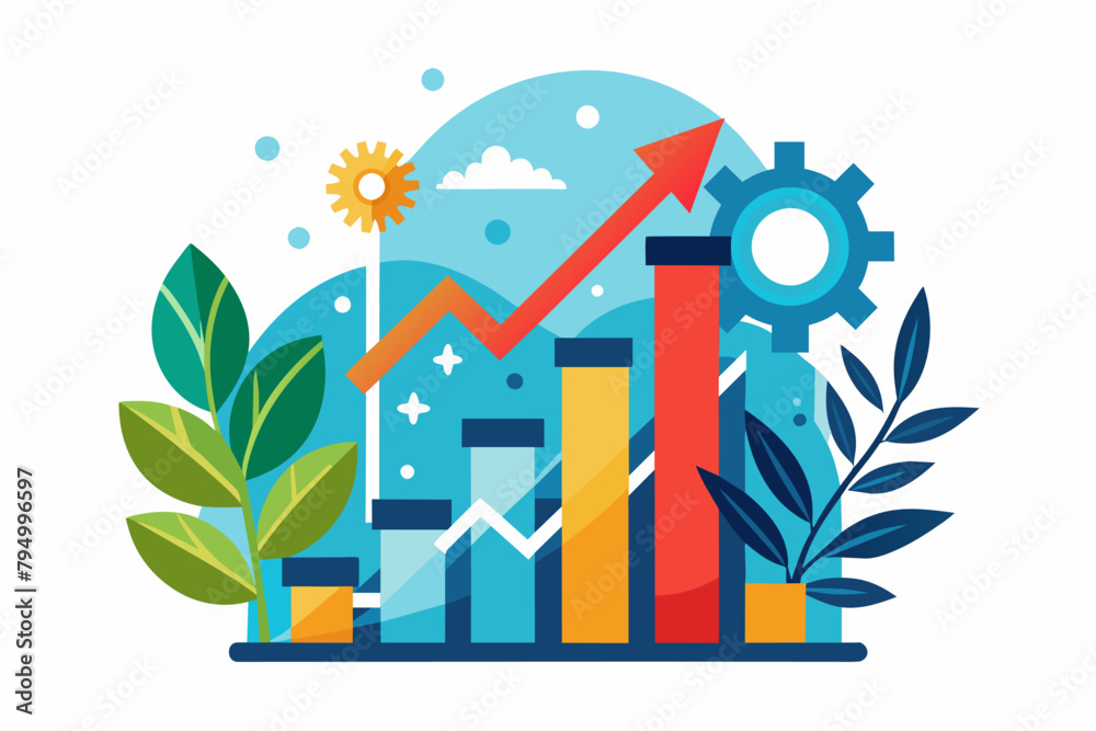 Poster Design an abstract icon representing a concept of growth and progress