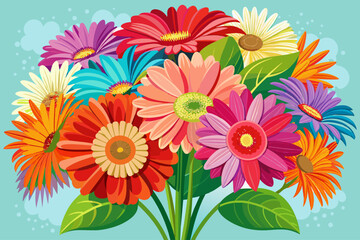 Energetic gerbera daisies in a cheerful arrangement