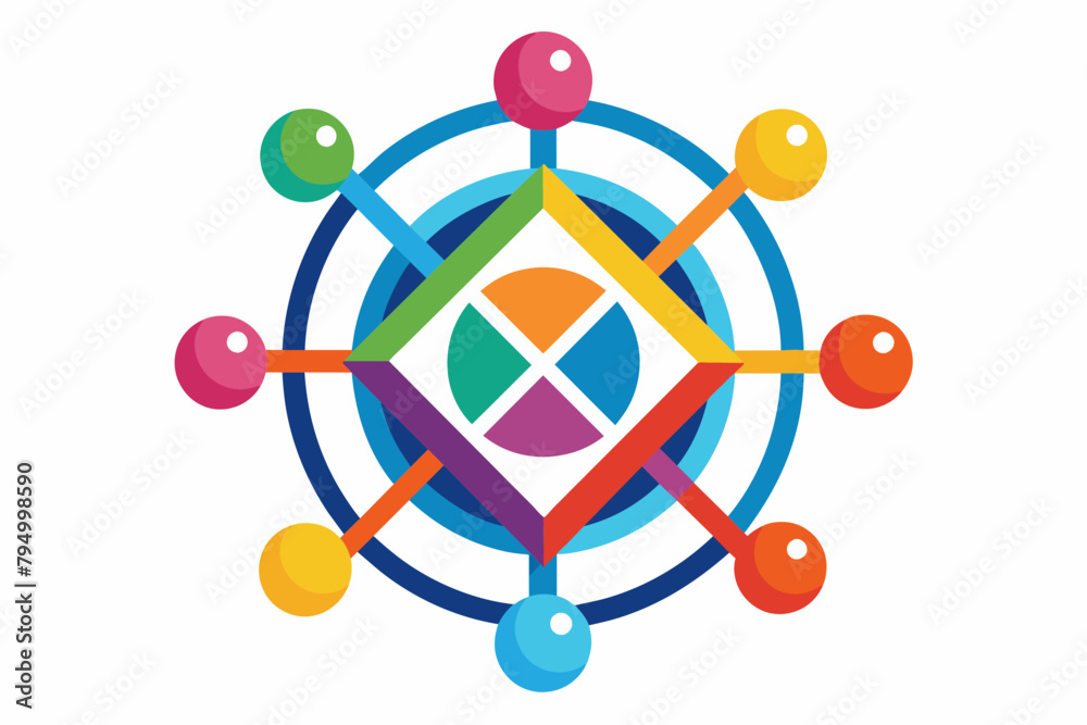 Poster explore the theme of interconnectedness through an abstract icon