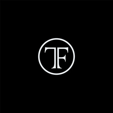 TF monogram fashion logo black and white.