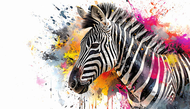 Lively zebra portrait