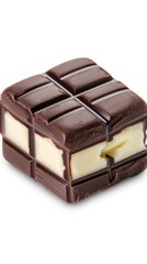 Obraz premium Ice cream sandwich, square shape, white background,