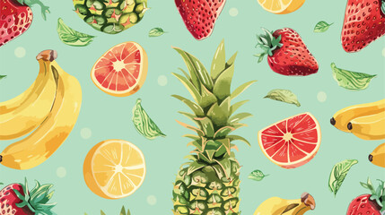 Seamless background with yellow bananas pine