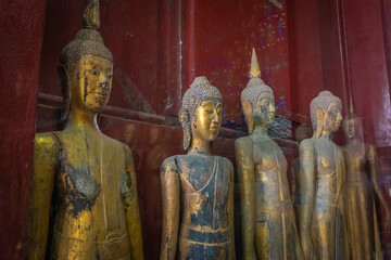 The gold Buddha statue at Wat Xiengthong in Luang Prabang, Lao PDR
