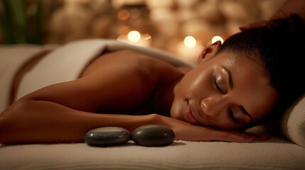 Soothing Hot Stone Massage at a Luxury Spa - 795004557