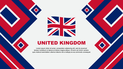 United Kingdom Flag Abstract Background Design Template. United Kingdom Independence Day Banner Wallpaper Vector Illustration. United Kingdom Cartoon