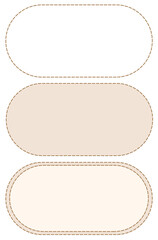 
This is a beige oval name tag illustration.