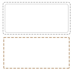 This is a square name tag drawn with dotted lines.