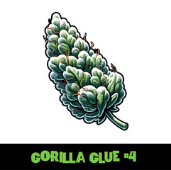 Vector Illustrated Gorilla Glue Cannabis Bud Strain Cartoon