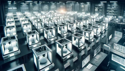 Fotobehang usine d'imprimante 3-d tridimensionnelle et de fabrication numérique © Christophe