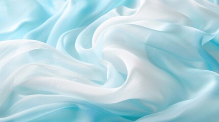 Obraz premium Tranquil blue silk waves create serene abstract backdrop with space for text, ideal for calm design