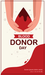blood donor day illustration vector background Blood donation print template