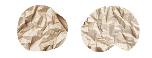 crumpled paper with texture isolated on transparent background