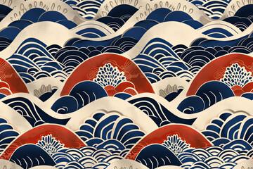 japan wave abstract seamless