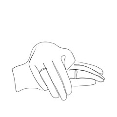 Continuous drawing of lines. Line art two hands of lovers. Continuous drawing of lines. Vector minimalistic