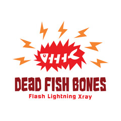 Stock vector illustration of Dead Fish Bones Flash Lightning Xray.