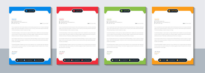 Modern company letterhead design, Business letterhead template, Vector illustration