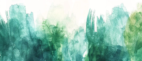 Vibrant green watercolor strokes create a soothing and abstract design in shades of nature.