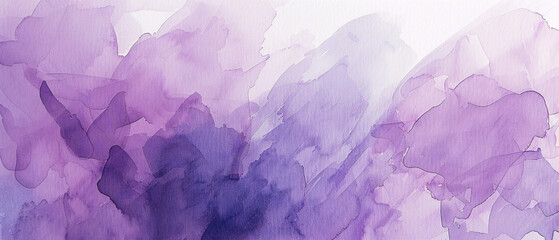 Vibrant and flowing watercolor strokes in varying shades of purple create a beautiful abstract design.
