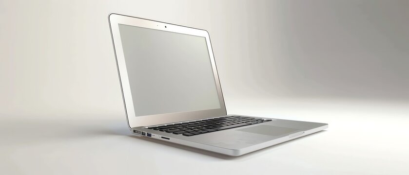 Realistic Image of a netbook on a white background, Realistic.