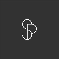 SP monogram fashion logo in black and white contemporary style