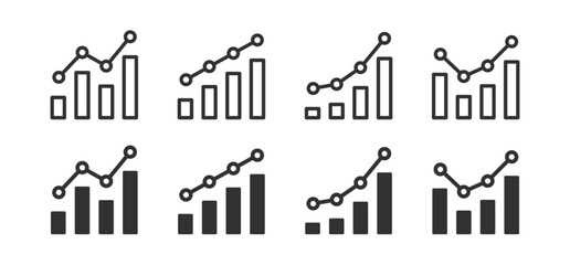 Graph growth icon. Arrow chart grow up vector. Graphic increase. Statistic profit progress.