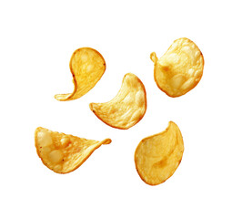 potato chips isolated on white