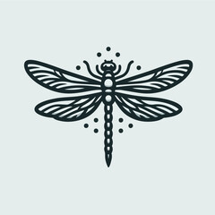 Dragonfly icon silhouette vector illustration