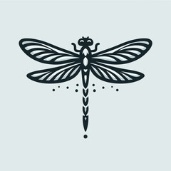 Dragonfly icon silhouette vector illustration