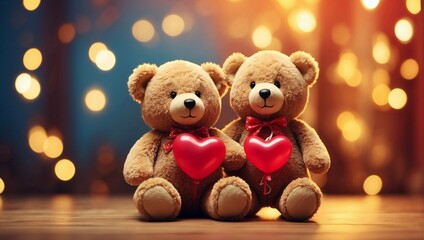 teddy bear with a heart shaped ballon