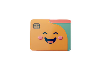 Fototapeta premium credit card with a fun cute design. png object isolated on transparent background, mockup, design, template, layout, sticker