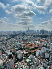 view from above of a district of Ho chi minh city