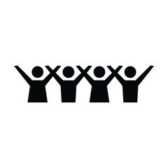 Community icon, people with love, unity and harmony society in a glyph pictogram illustration - obrazy, fototapety, plakaty