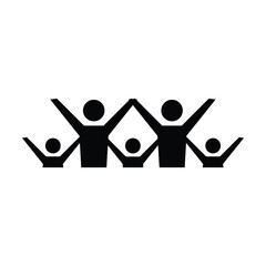 Community icon, people with love, unity and harmony society in a glyph pictogram illustration - obrazy, fototapety, plakaty