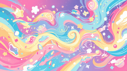 Colorful pastel swirl background