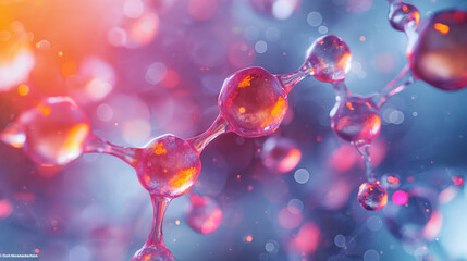 Q10 molecules energizing heart cells - obrazy, fototapety, plakaty