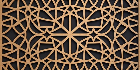 A seamless pattern combines traditional Islamic ornamentation with abstract geometric shapes, creating a mesmerizing background design.