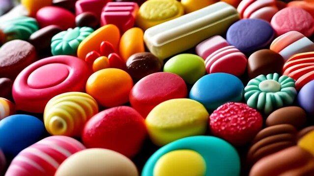  A vibrant assortment of colorful candies and sweets
