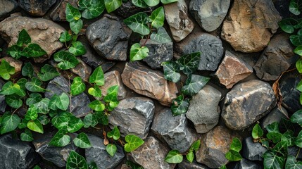 Background of stones and foliage