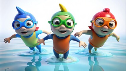 Fototapeta premium 4K Swimmer Characters