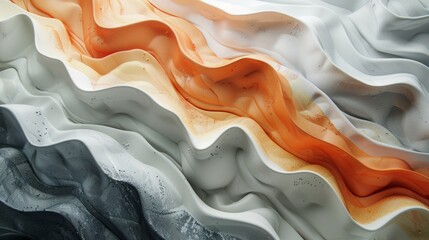 3d rendering of a white and orange marble texture