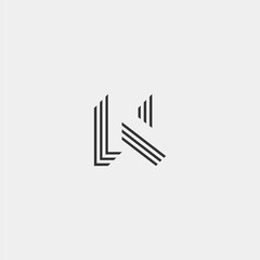 N letter initial logo in stacked lines contemporary style - black and white. - obrazy, fototapety, plakaty