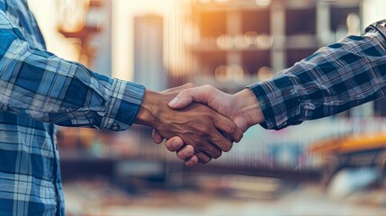 Sunset Deal Sealed with Firm Handshake