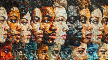 A mosaic of people of different races and ethnicities.