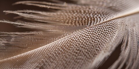 Close-Up Texture Capture of Delicate Brown Feathers in Natural Light