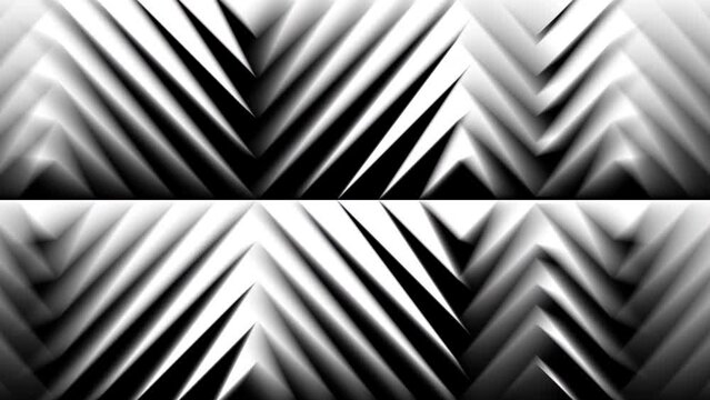 Abstract creative black and white geometric shape zigzag stripe motion background. Video animation Ultra HD 4k footage.