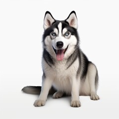 Fototapeta premium Siberian Husky isolated on white background. Cute dogs
