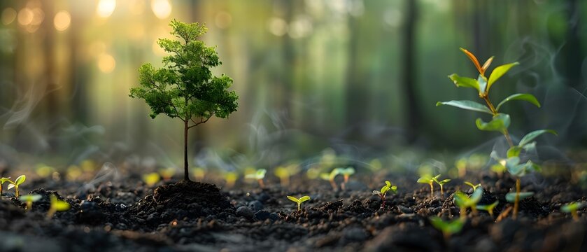 Carbon sequestration is like saving carbon credits in a bank for the future. Concept Climate change, Carbon sequestration, Environmental conservation, Sustainability, Carbon offsetting