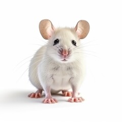 Wood mouse with cute brown eyes isolated on white background